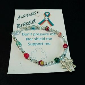 Autism Awareness Bracelet with Jigsaw Charm